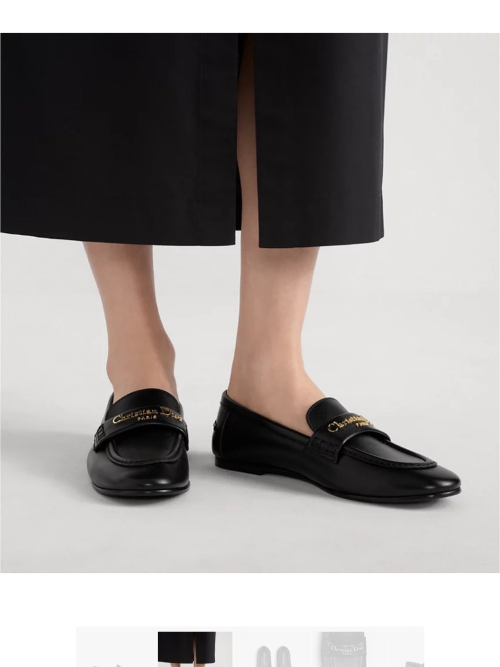 Dior Black Leather Boy Loafers with Gold Logo